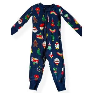 Hanna Andersson Kids Navy Blue Christmas Ornament Pajamas 2T
